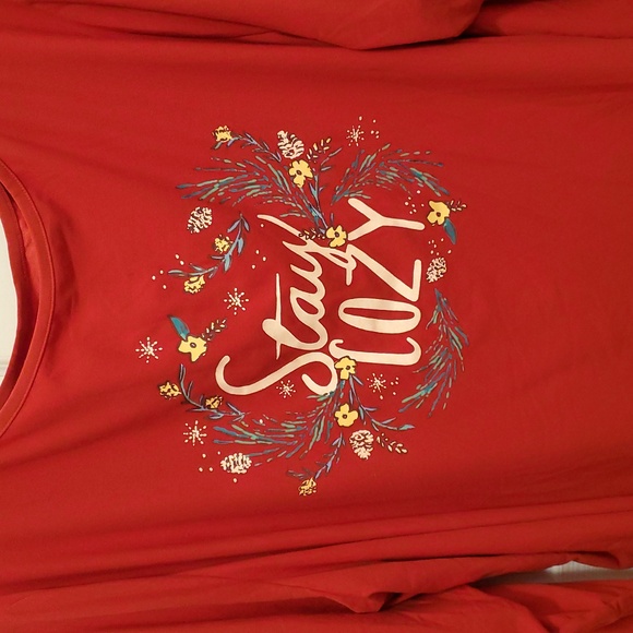 Croft & Barrow 🌻 Bold Red Sleepwear Top 3X Stay Cozy - Picture 3 of 3